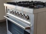 🍀 Luxe Fornuis Boretti  70 cm rvs GASOVEN 4 pits, 4 kookzones, Vrijstaand, Grill, 90 tot 95 cm