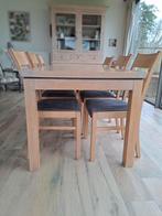 Table en chêne clair et 8 chaises, Maison & Meubles, Tables | Tables à manger, Contemporain, Enlèvement, Utilisé, 50 à 100 cm