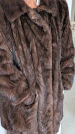 Korte nertsmantel, Kleding | Dames, Jassen | Winter, Ophalen, Zo goed als nieuw, Maat 42/44 (L), Bruin