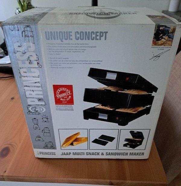 Multi Snack toestel voor 4 Croque's, panini's ea. GLOEDNIEUW, Elektronische apparatuur, Contactgrills, Nieuw, Uitneembare platen