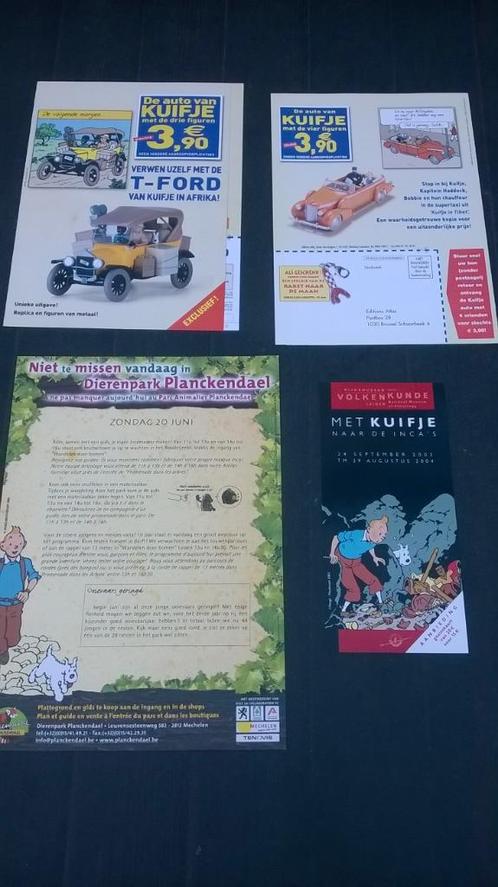 Kuifje: 4 verschillende flyers, Boeken, Stripverhalen, Zo goed als nieuw, Meerdere stripboeken, Ophalen of Verzenden
