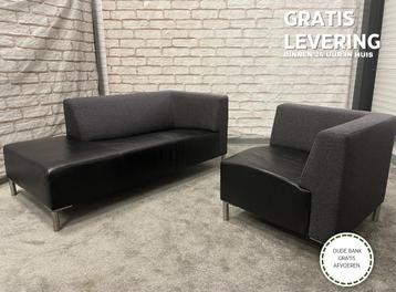 GRATIS LEVERING HEEL BE Montel Elementen Echt Leer Hoekbank beschikbaar voor biedingen