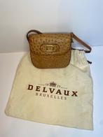 Delvaux schoudertas van struisvogelleer, Overige merken, Bruin, Ophalen of Verzenden, Zo goed als nieuw