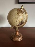 Miniwereldbol beige & goudkleurig - wereldkaart 24cm, Huis en Inrichting, Ophalen, Zo goed als nieuw