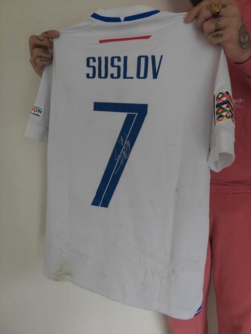 Slovakije matchwornshirt Suslov met certificaat, Verzamelen, Sportartikelen en Voetbal, Shirt, Ophalen of Verzenden