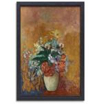 Vaas met bloemen - Odilon Redon canvas + baklijst 60x90cm, Huis en Inrichting, Woonaccessoires | Wanddecoraties, Nieuw, Verzenden