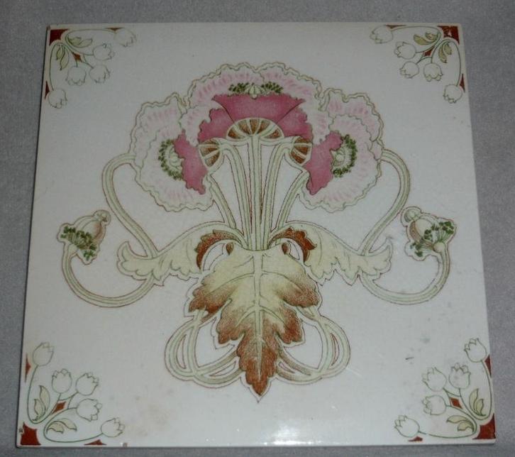 ART NOUVEAU WANDTEGEL CA 1900, Antiek en Kunst, Antiek | Keramiek en Aardewerk, Ophalen of Verzenden