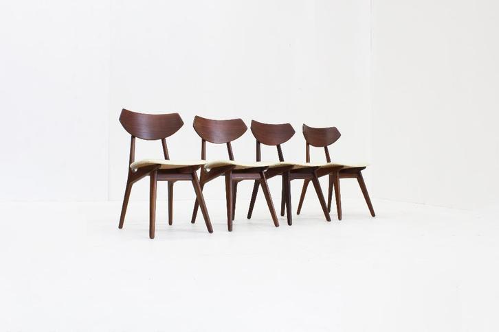 Set van 4 Vintage Mid Century eetkamer stoelen 1960s, Antiek en Kunst, Antiek | Meubels | Stoelen en Sofa's, Ophalen