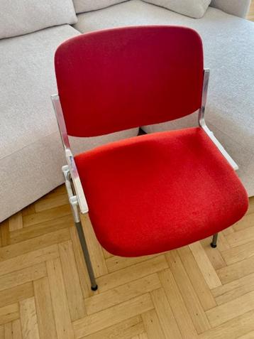 3x Castelli model DSC106 vintage stoelen rood, Rouge, Tissus, Trois, Enlèvement