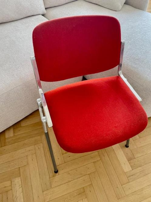 3x Castelli model DSC106 vintage stoelen rood, Huis en Inrichting, Stoelen, Gebruikt, Drie, Metaal, Stof, Rood, Ophalen