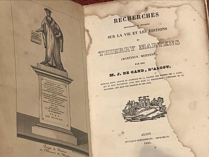 Oud boek Aalst Dirk Martens / Thierry Martens 1845, Antiek en Kunst, Antiek | Boeken en Manuscripten, Ophalen