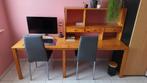 Houten bureau + bed (student), Huis en Inrichting, Ophalen, Gebruikt, Bureau