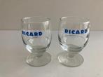 RICARD : 2 vintage glazen blauwe opdruk, Verzamelen, Glas en Drinkglazen, Ophalen of Verzenden, Zo goed als nieuw, Borrel- of Shotglas
