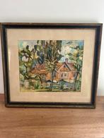 Peinture tableau signé 42/46cm, Antiquités & Art, Enlèvement ou Envoi