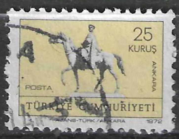 Turkije 1972 - Yvert 2028 - Standbeeld van Ataturk (ST), Postzegels en Munten, Postzegels | Europa | Overig, Verzenden