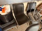 5 stuck leren stoel gratis, Huis en Inrichting, Ophalen, Gebruikt, Zwart, Leer
