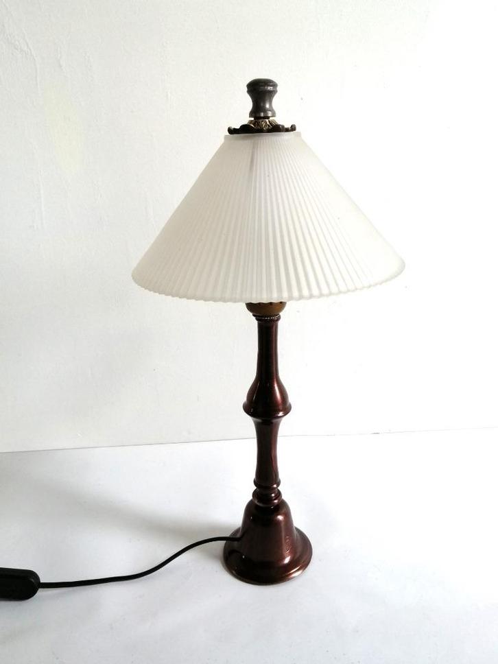 Lampe de table, lampe de salon, bronze, abat-jour en verre, Maison & Meubles, Lampes | Lampes de table, Comme neuf, Moins de 50 cm