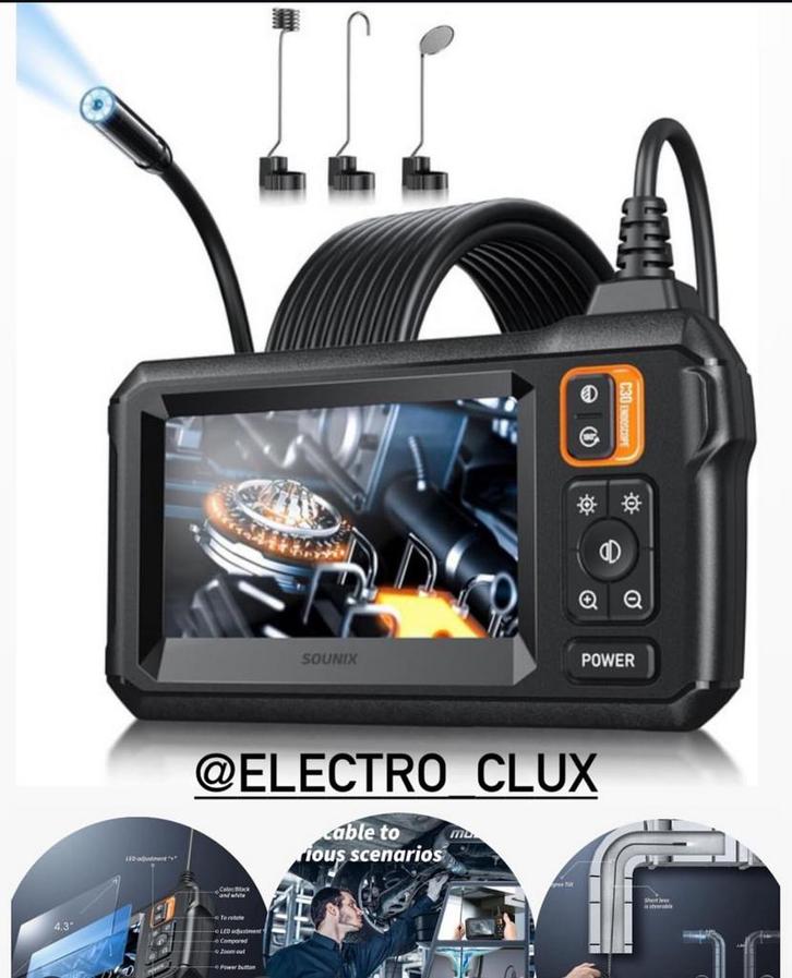 Inspectiecamera met Display Scherm 8-Led Lampjes/Oplaadbaar, Watersport en Boten, Navigatiemiddelen en Scheepselektronica, Nieuw