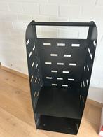 Zwart modern rek op wielen om hout te stapelen, Ophalen, Gebruikt