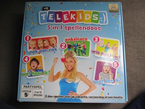 Telekids 5 in 1 spellendoos, Hobby en Vrije tijd, Gezelschapsspellen | Overige, Gebruikt, Een of twee spelers, Drie of vier spelers