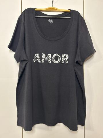Tee-shirt noir Kiabi "AMOR" - Taille XXL --