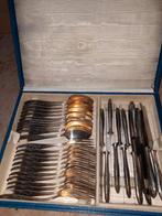 Volledig verzilverd antieke bestekkoffer van de jaren 1950, Antiek en Kunst, Antiek | Bestek, Ophalen