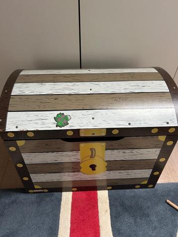 Piraten opbergkoffer in hout, Huis en Inrichting, Woonaccessoires | Kisten, Ophalen, Minder dan 50 cm, Gebruikt, 50 tot 100 cm