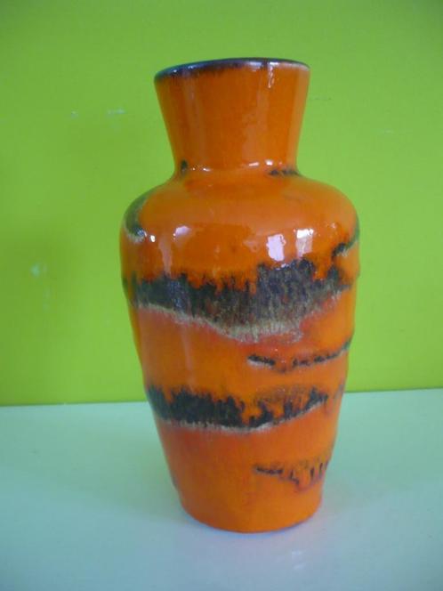 knappe vintage oranje fat lava vaas scheurich west-germany, Antiek en Kunst, Antiek | Vazen, Ophalen of Verzenden