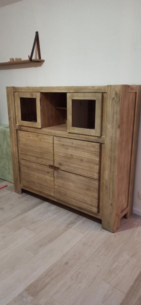 vitrinekast, Huis en Inrichting, Kasten | Vitrinekasten, Ophalen, Met deur(en), 150 tot 200 cm, Zo goed als nieuw