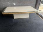 Table basse en travertine/doré 120x70x35, Enlèvement ou Envoi