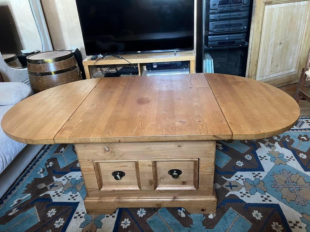 Table basse en Pin avec 2 rallonges, Enlèvement