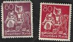 2 Postzegels Arbeiders Smid Duitse Rijk 1921, Enlèvement ou Envoi, Autres périodes, Non oblitéré