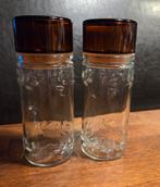 Bocaux de rangement en verre vintage avec couvercle - 2 pièc, Maison & Meubles, Enlèvement ou Envoi, Verre