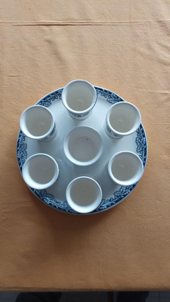 Plateau avec 6 coquetiers et une salière., Antiquités & Art, Enlèvement ou Envoi
