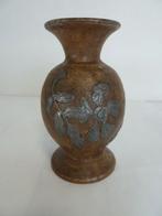Keramiek/steengoed vaas met tin (Delsaux) 16cm Bouffioulx, Antiek en Kunst, Ophalen of Verzenden