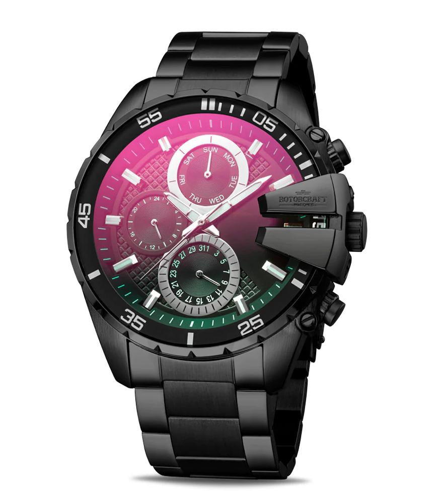 Rotorcraft Rotator RC3102 Sport Chrono Nieuw! t.w.v € 529-, Handtassen en Accessoires, Sporthorloges, Nieuw, Zwart, Waterdicht