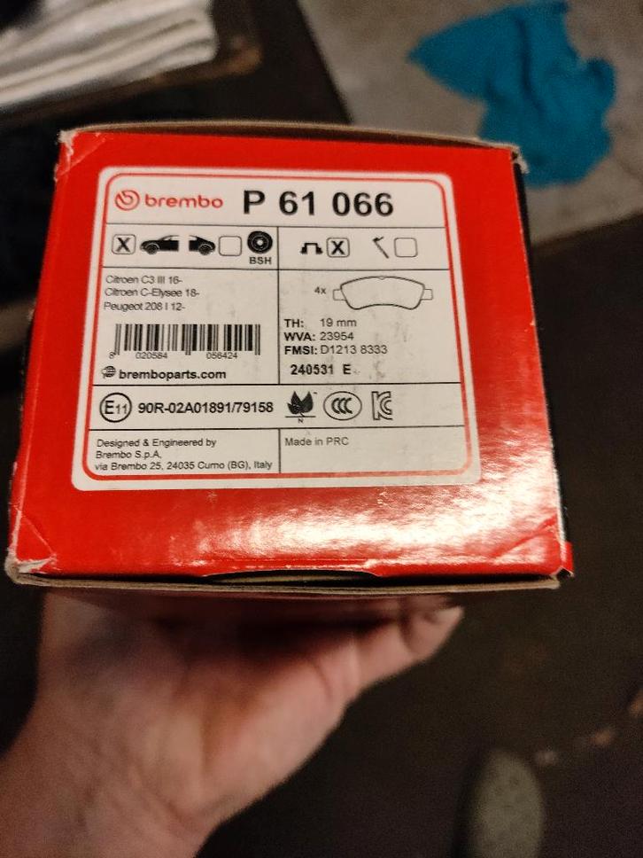 BREMBO set remblokken peugeot citroen..., Auto-onderdelen, Remmen en Aandrijving, Peugeot, Nieuw, Ophalen of Verzenden