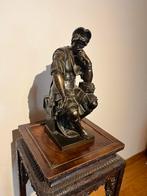 réplique du penseur de Rodin en bronze, Antiek en Kunst, Ophalen, Brons