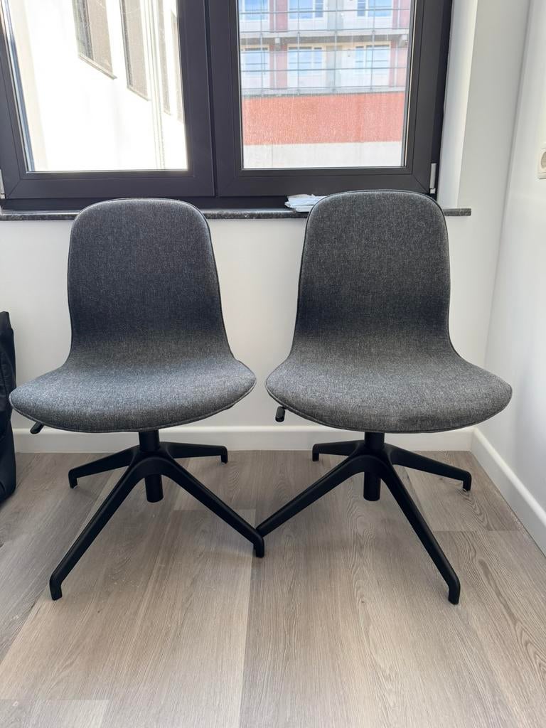 IKEA LÅNGFJÄLL2x draaistoel/bureaustoel1+1GRATIS €150 voor 2, Ophalen, Zwart, Zo goed als nieuw, Bureaustoel