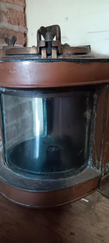 Zeldzame scheepslamp koper/brons, Antiek en Kunst, Curiosa en Brocante, Ophalen