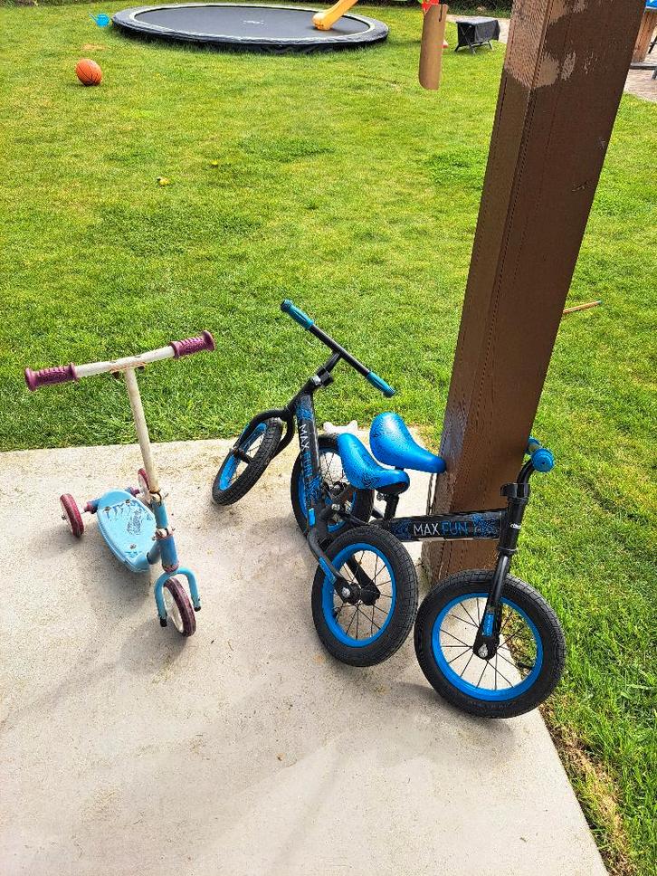 Loopfiets + step, Kinderen en Baby's, Speelgoed | Buiten | Voertuigen en Loopfietsen, Gebruikt, Loopfiets, Ophalen