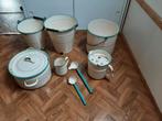 Emaille emmers, soepkom, melkkan..., Antiek en Kunst, Ophalen