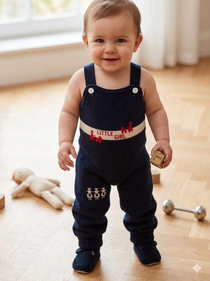 Vintage salopette ? Broek met bretellen ?, Kinderen en Baby's, Babykleding | Maat 68, Zo goed als nieuw, Jongetje of Meisje, Broekje