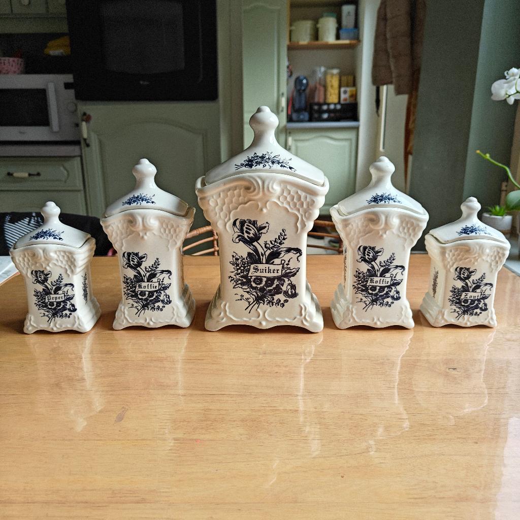 Set voorraadpotten Delfts blauw, Ophalen