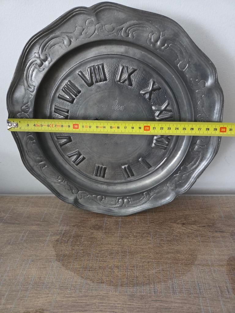 Horloge en étain pure  fonctionne parfaitement, Antiek en Kunst, Antiek | Tin