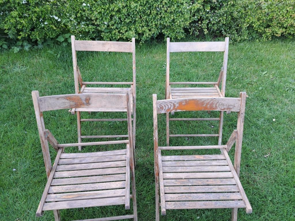 4 antieke houten stoelen, Ophalen, Hout