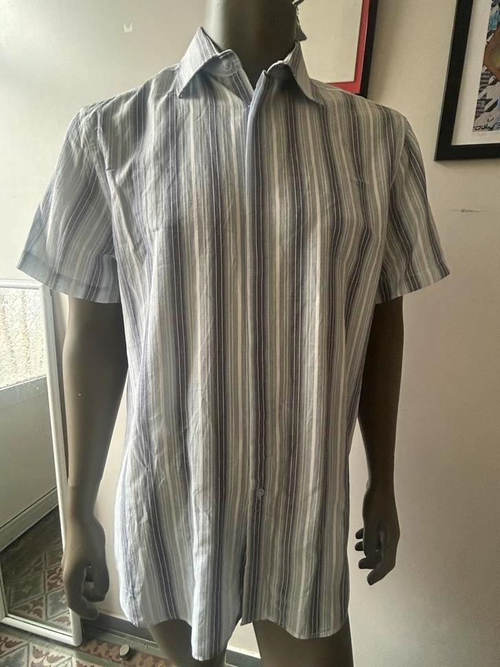 Kenzo Homme chemise rayures MC coton 44 17,5 2XL, Vêtements | Hommes, Chemises, Comme neuf, Enlèvement ou Envoi