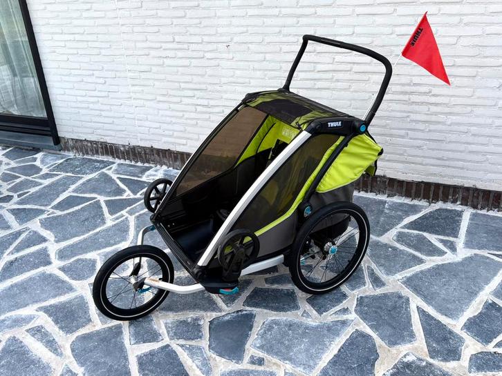 Thule Chariot Cab 2 : Fietskar + Jogging Kit – Topstaat, Vélos & Vélomoteurs, Accessoires vélo | Remorques, Comme neuf, Remorque pour enfant