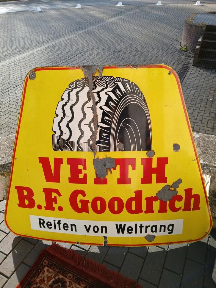 Origineel emaillebord Goodrich banden, Verzamelen, Merken en Reclamevoorwerpen, Ophalen
