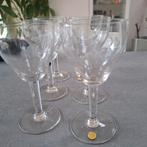 Vintage kristallen 6 wijnglazen, Verzamelen, Glas en Drinkglazen, Ophalen
